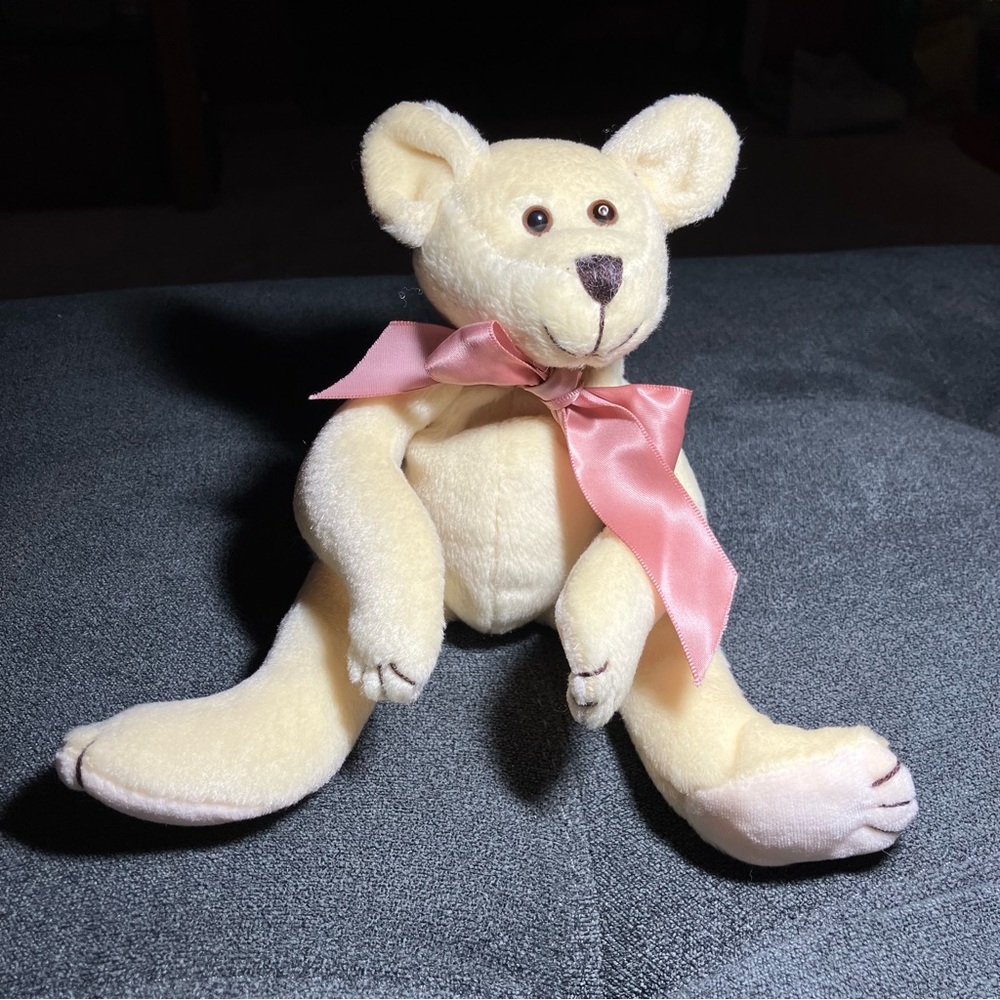 Boyds Bears Cream Teddy Bear with Pink Ribbon NWOT